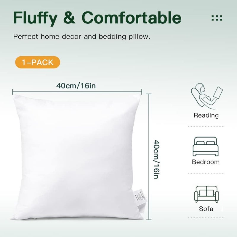 Otostar Throw Pillow Insert, 16 x 16 Square Cushion Inner Soft Fluffy Plump Stuffer Cushion Pad White Decorative Pillow Insert - Image 3